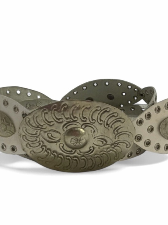 Vintage Moroccan-Statement Belt Silver Tone Medallion Disc-Boho-Festival- S/M - Picture 5 of 11